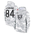 C.Bears #84 Colston Loveland Player Arctic Camo Salute to Service Pullover Hoodies Limited Ndoa Stitched Jerseys