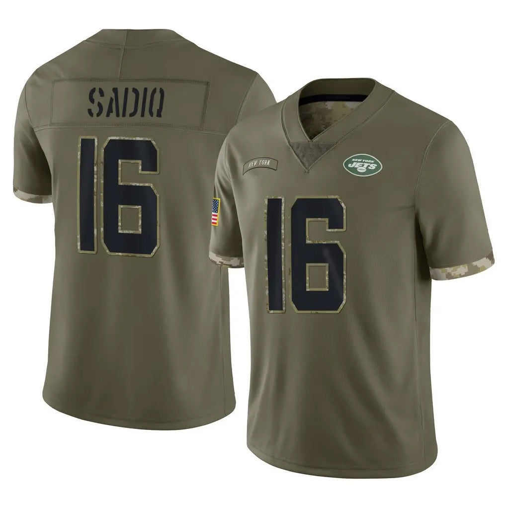 NY.Jets #16 Kenyon Sadiq Player Olive Salute To Service Limited Ndoa Stitched Jerseys