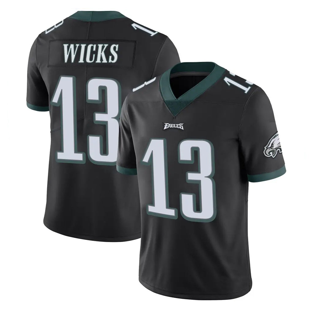 P.Eagles #13 Dontayvion Wicks Player Black Limited Vapor Untouchable Home Game Ndoa Stitched Jerseys
