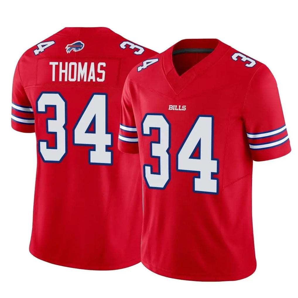 B.Bills #34 Thurman Thomas Player Red Vapor F.U.S.E. Limited Home Game Ndoa Stitched Jerseys