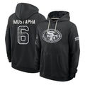 SF.49ers #6 Malik Mustapha Player 2026 Black Logo Pullover Hoodies Limited Game Ndoa Stitched Jerseys