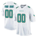 Custom M.Dolphins White Home Game Any Name & Numbers Ndoa Stitched Jerseys