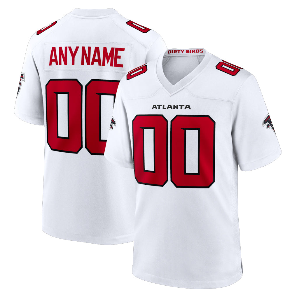 Custom A.Falcons White Replica Home Game Any Name & Numbers Ndoa Stitched Jerseys
