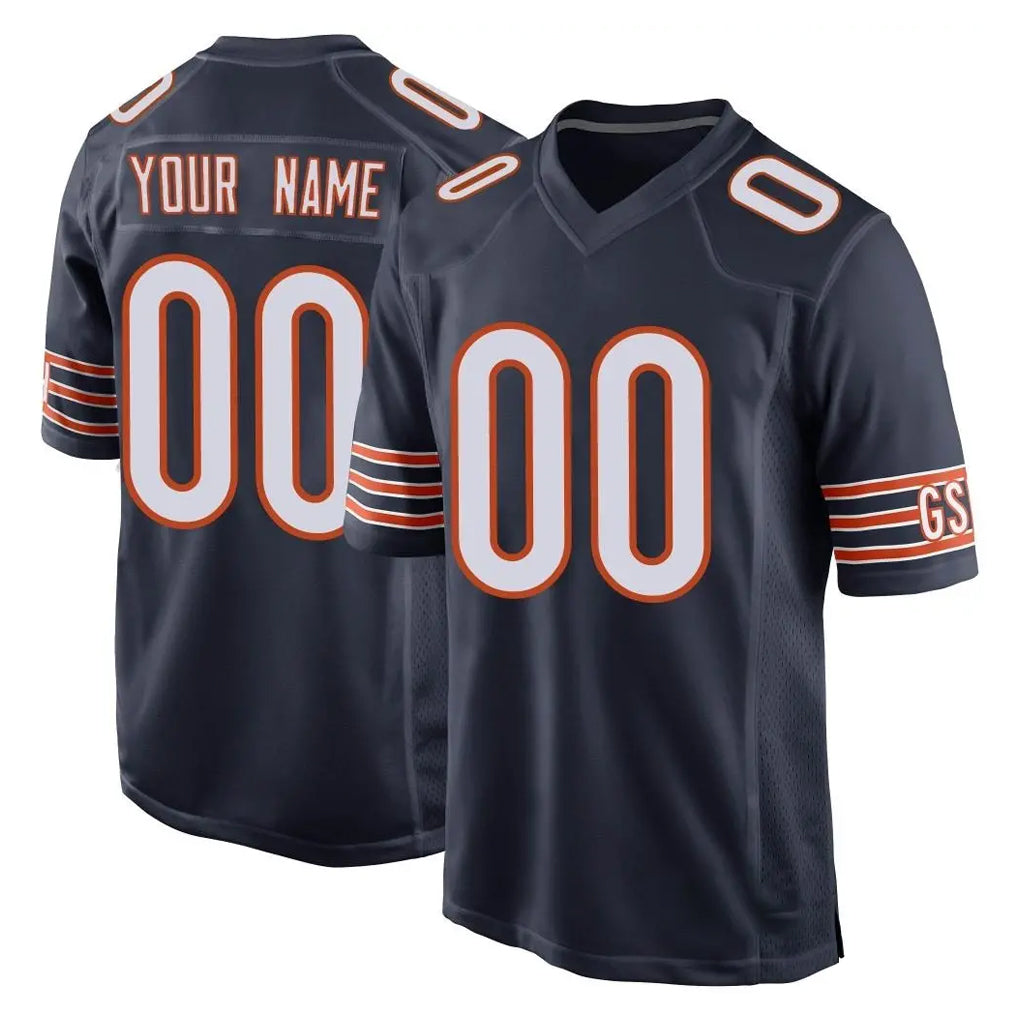 Custom C.Bears Navy Home Game Any Name & Numbers Ndoa Stitched Jerseys