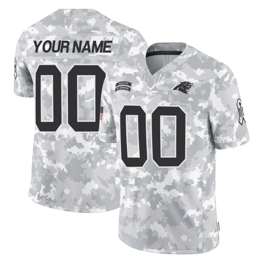 Custom C.Panthers Arctic Camo Salute to Service Limited Game Any Name & Numbers Ndoa Stitched Jerseys