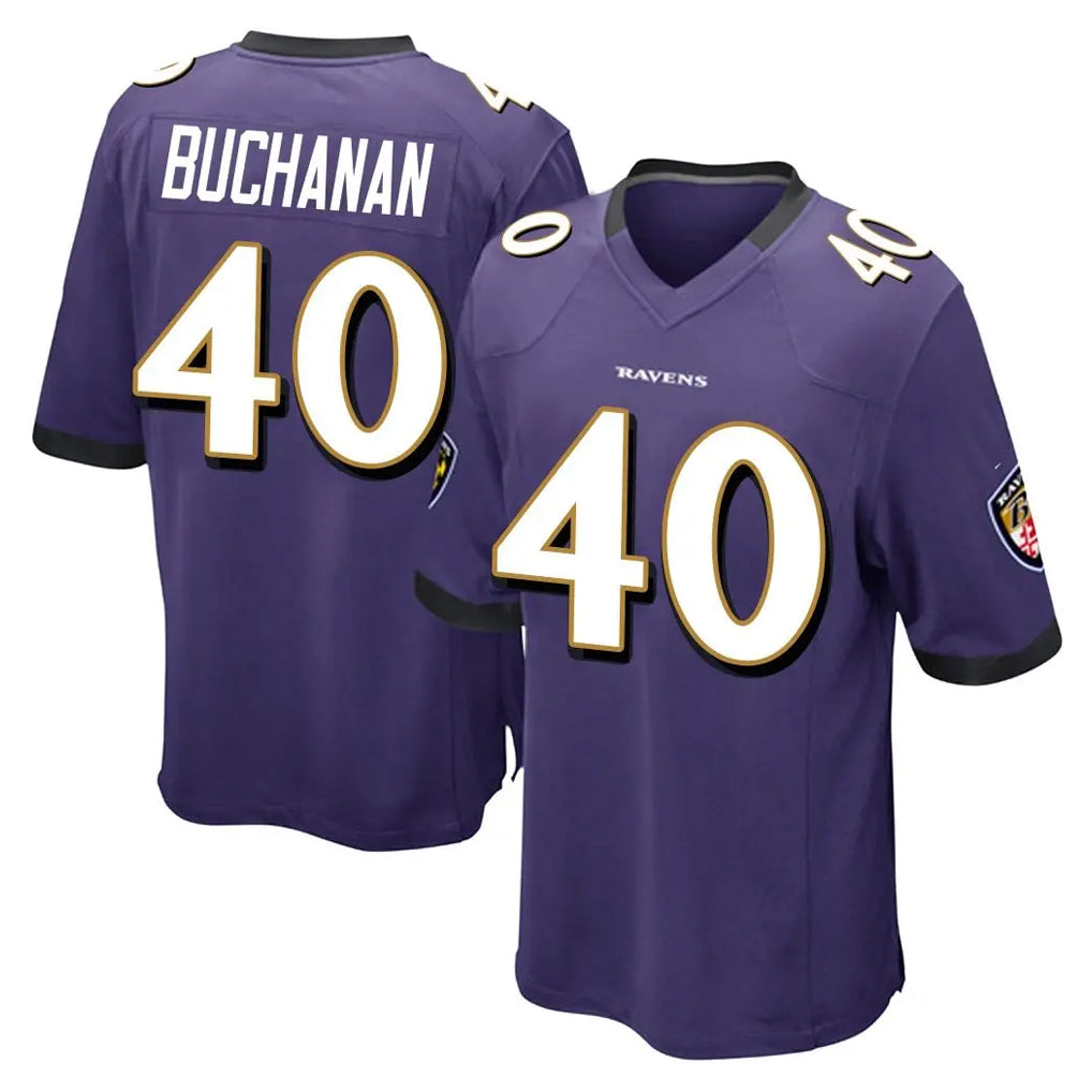 B.Ravens #40 Teddye Buchanan Player Purple Home Game Ndoa Stitched Jerseys