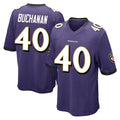 B.Ravens #40 Teddye Buchanan Player Purple Home Game Ndoa Stitched Jerseys