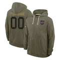Custom B.Bills Olive Salute to Service Hoodies Any Name & Numbers Ndoa Stitched Jerseys