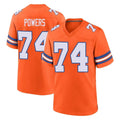 D.Broncos #74 Ben Powers Player Orange Alternate Collection Throwback Game Ndoa Stitched Jerseys