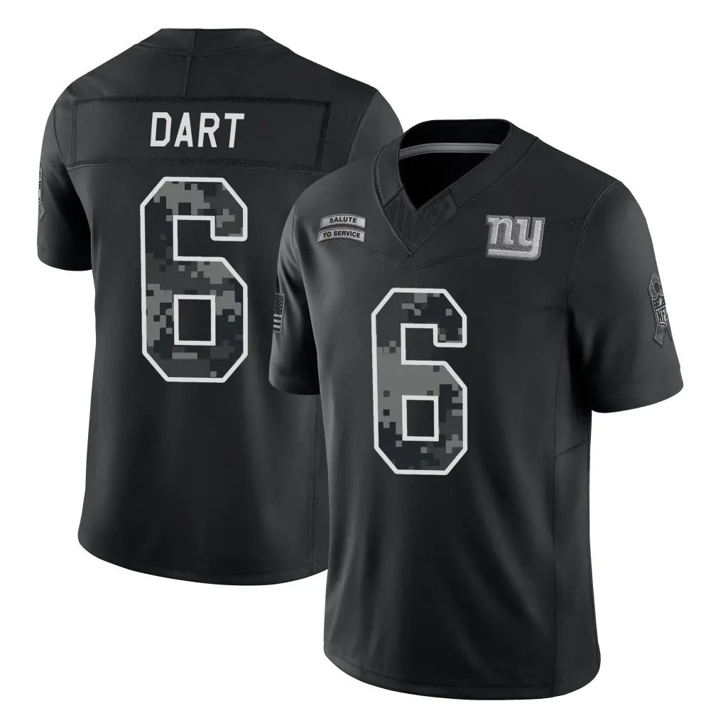 NY.Giants #6 Jaxson Dart Player Black Limited 2026 Salute to Service Home Game Ndoa Stitched Jerseys