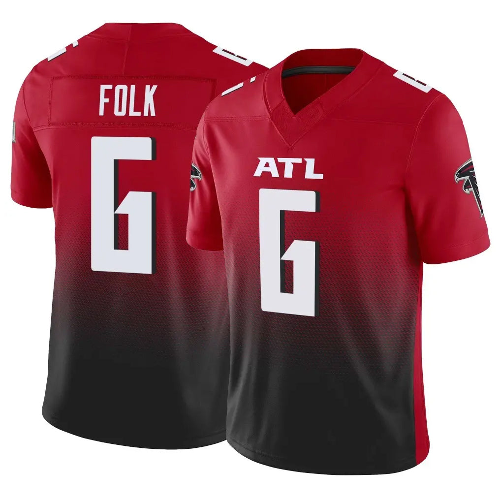 A.Falcons #6 Nick Folk Player Red Vapor F.U.S.E. Limited Home Game Ndoa Stitched Jerseys