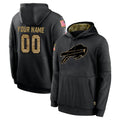 Custom B.Bills Black Salute to Service Hoodies Game Any Name & Numbers Ndoa Stitched Jerseys