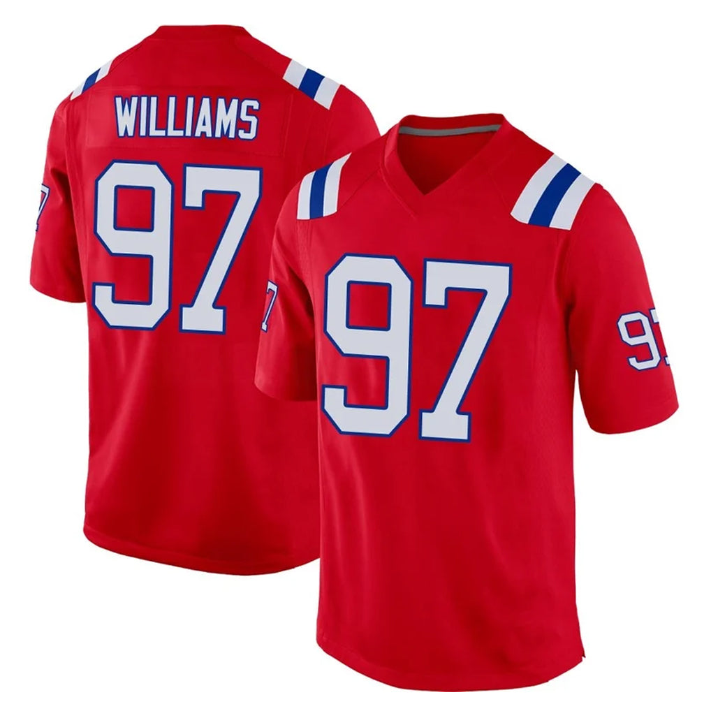 NE.Patriots #97 Milton Williams Player Red Home Game Ndoa Stitched Jerseys