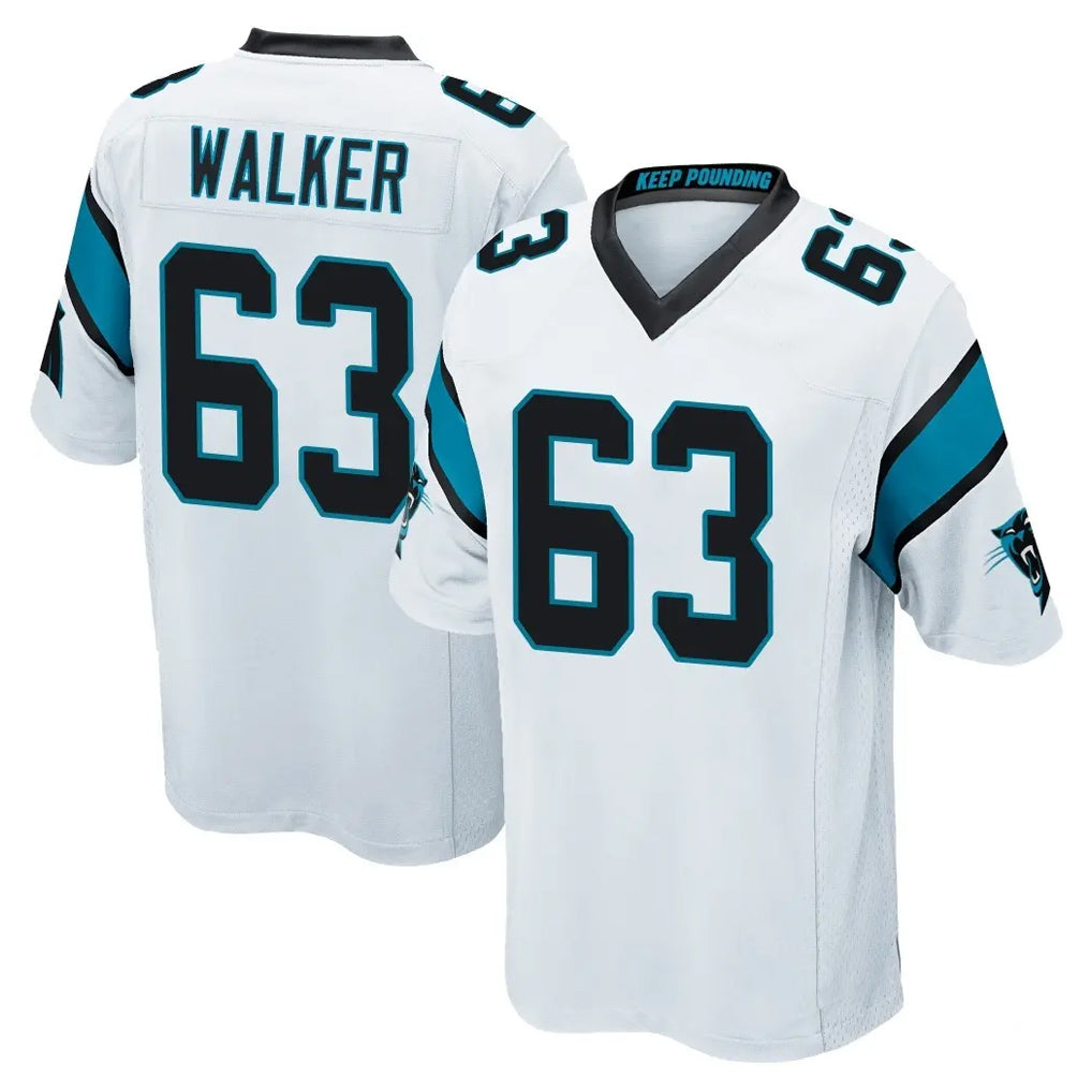 C.Panthers #63 Rasheed Walker Player White Game Ndoa Stitched Jerseys