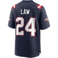 Ndoa NE.Patriots #24 Ty Law Navy Game Retired Player Jersey