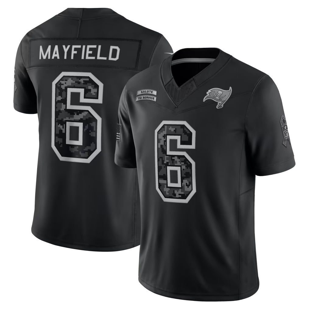 Ndoa TB.Buccaneers #6 Baker Mayfield Player Black Limited 2026 Salute to Service Home Game Stitched Jerseys