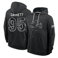 LA.Rams #95 Myles Garrett Player 2026 Black Logo Pullover Hoodies Limited Game Ndoa Stitched Jerseys
