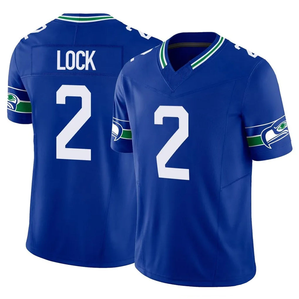 S.Seahawks #2 Drew Lock Player Royal Limited Throwback Vapor F.U.S.E. Home Game Ndoa Stitched Jerseys