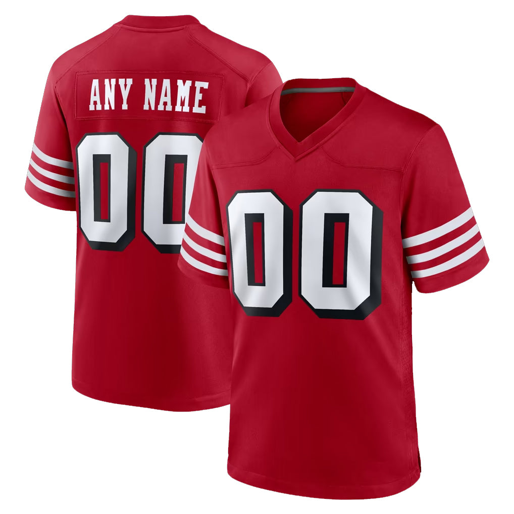 Custom SF.49ers Red Limited Alternate Vapor Home Game Any Name & Numbers Ndoa Stitched Jerseys