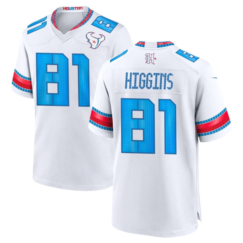 H.Texans #81 Jayden Higgins Player Whtie 2026 Rivalries Vapor Home Game Ndoa Stitched jerseys