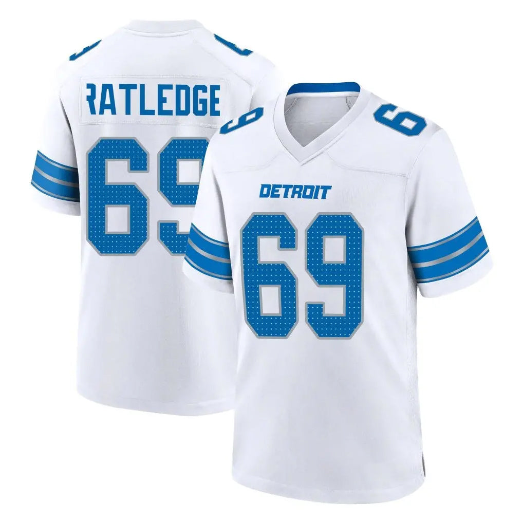D.Lions #69 Tate Ratledge Player White Alternate Home Game Ndoa Stitched Jerseys