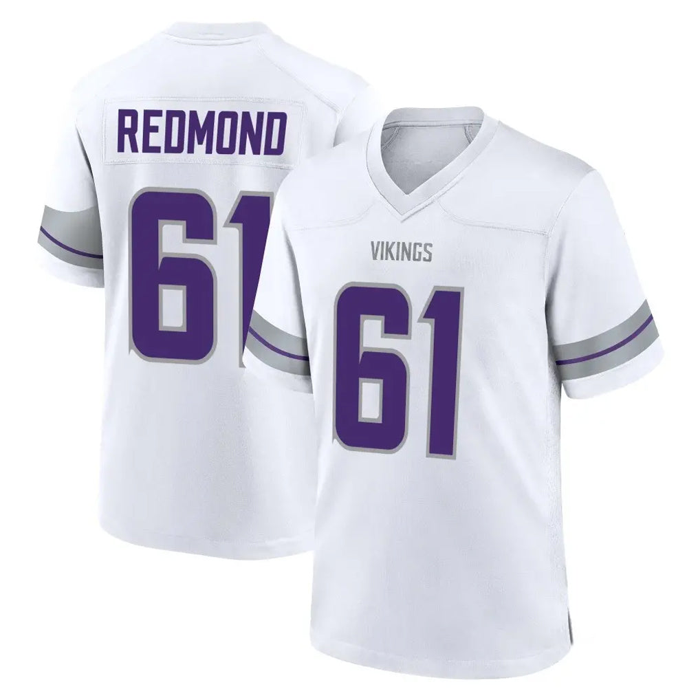 MN.Vikings #61 Jalen Redmond Player White Alternate Home Game Ndoa Stitched Jerseys