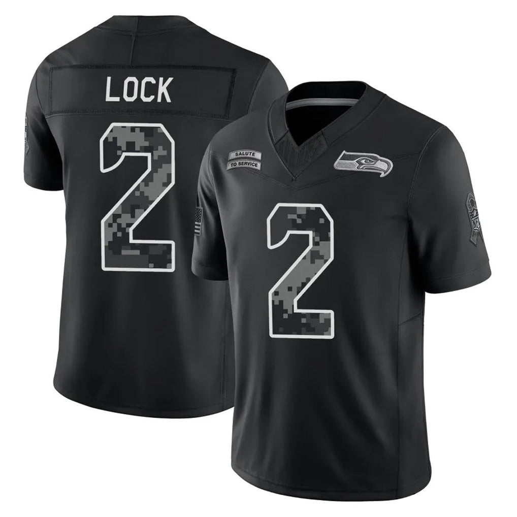 S.Seahawks #2 Drew Lock Player Black Limited 2026 Salute to Service Home Game Ndoa Stitched Jerseys