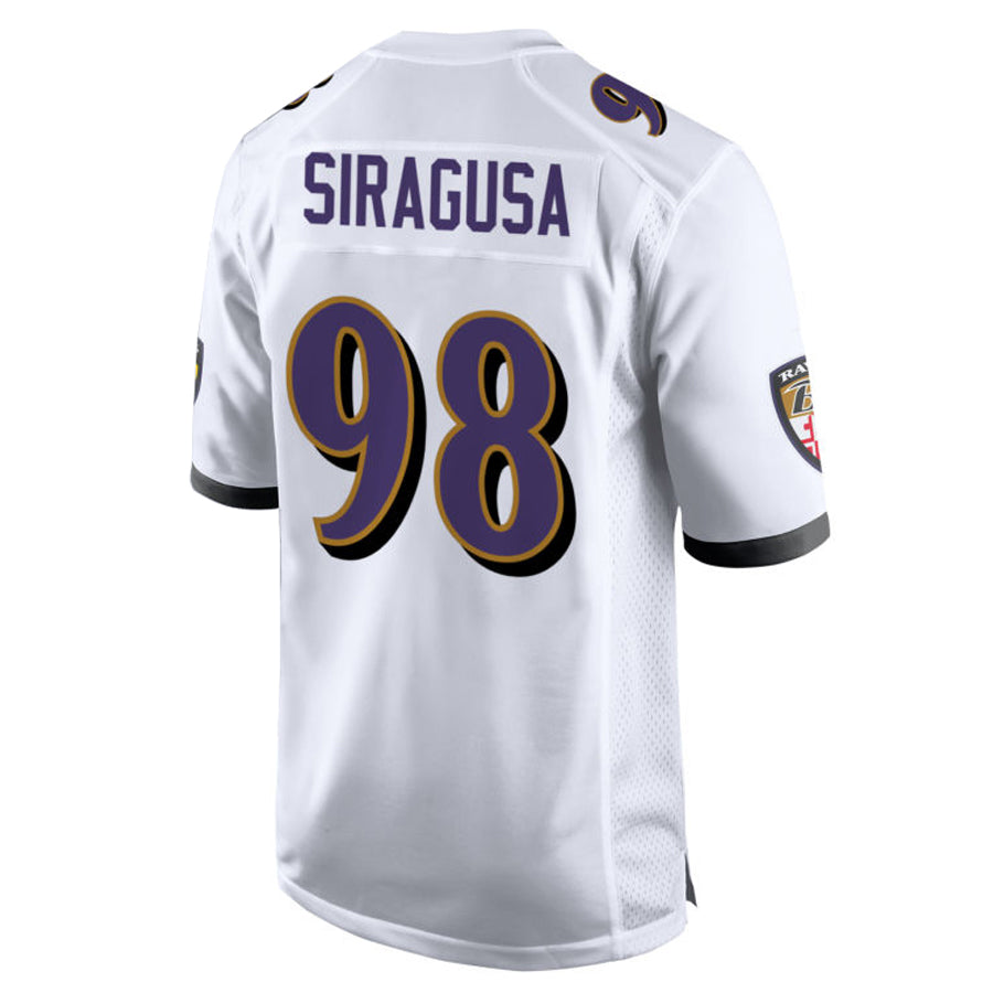 B.Ravens #98 Tony Siragusa Player White Alternate Home Game Ndoa Stitched Jerseys