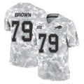 B.Bills #79 Spencer Brown Player Arctic Camo Salute to Service Limited Game Ndoa Stitched Jerseys
