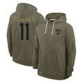 A.Cardinals #11 Larry Fitzgerald Player Olive Salute to Service Hoodies Ndoa Stitched Jerseys
