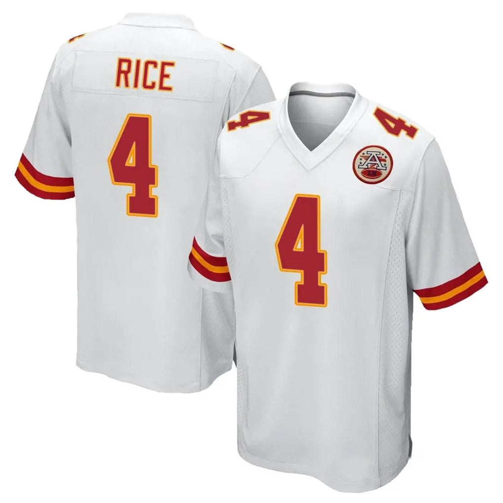 KC.Chiefs #4 Rashee Rice Player White Home Game Stitched Jerseys