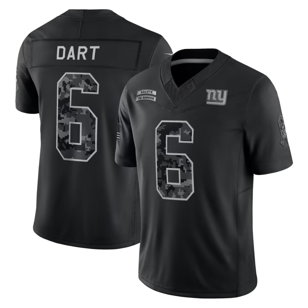 Ndoa NY.Giants #6 Jaxson Dart Player Black Limited 2026 Salute to Service Home Game Stitched Jerseys