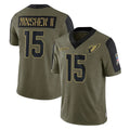 A.Cardinals #15 Gardner Minshew II Player Olive Salute To Service Limited Game Ndoa Stitched Jerseys