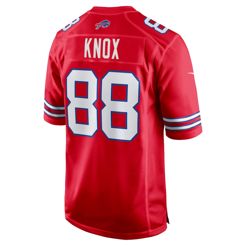 B.Bills #88 Dawson Knox Player Red Home Game Ndoa Stitched Jerseys