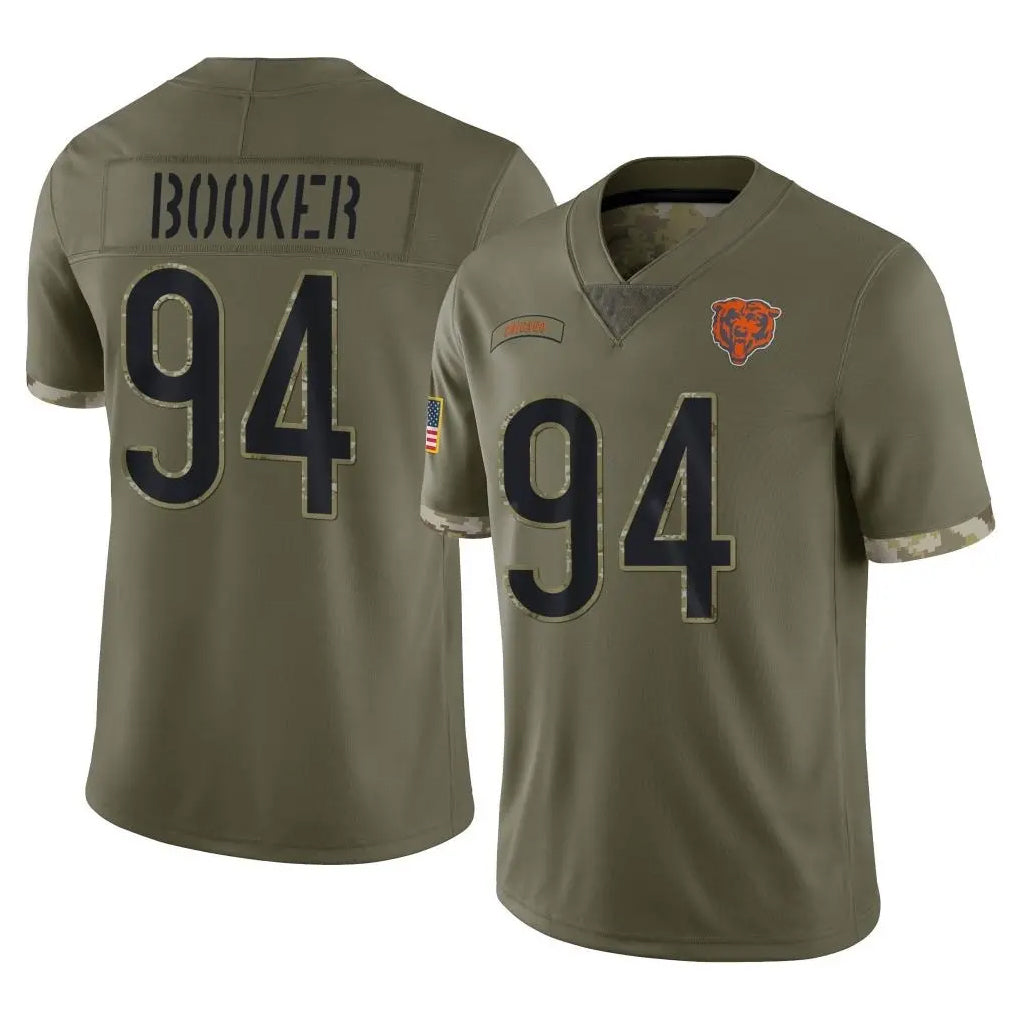 C.Bears #94 Austin Booker Player Olive Salute to Service Limited Game Ndoa Stitched Jerseys