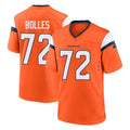 D.Broncos #72 Garett Bolles Player Orange Home Game Ndoa Stitched Jerseys