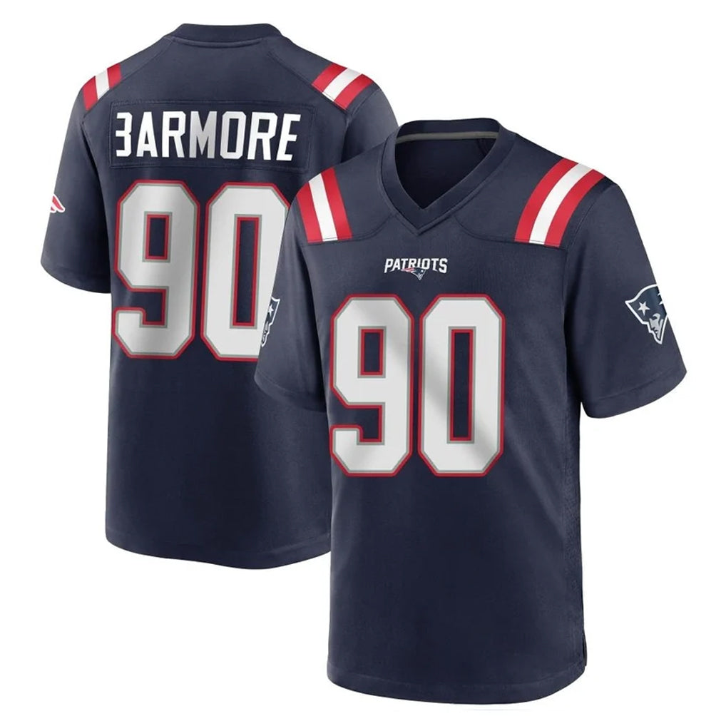 NE.Patriots #90 Christian Barmore Player Navy Home Game Ndoa Stitched Jerseys