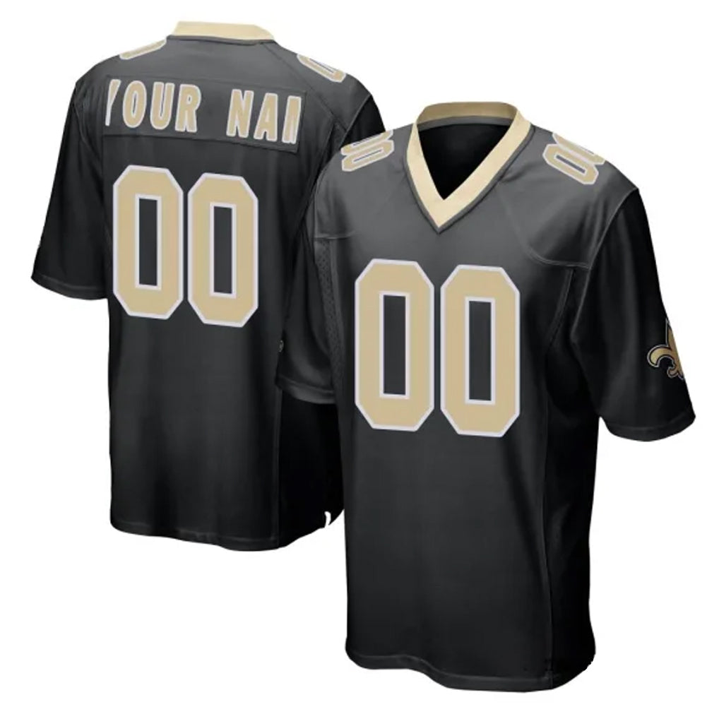 Custom NO.Saints Black Home Game Any Name & Numbers Ndoa Stitched Jerseys