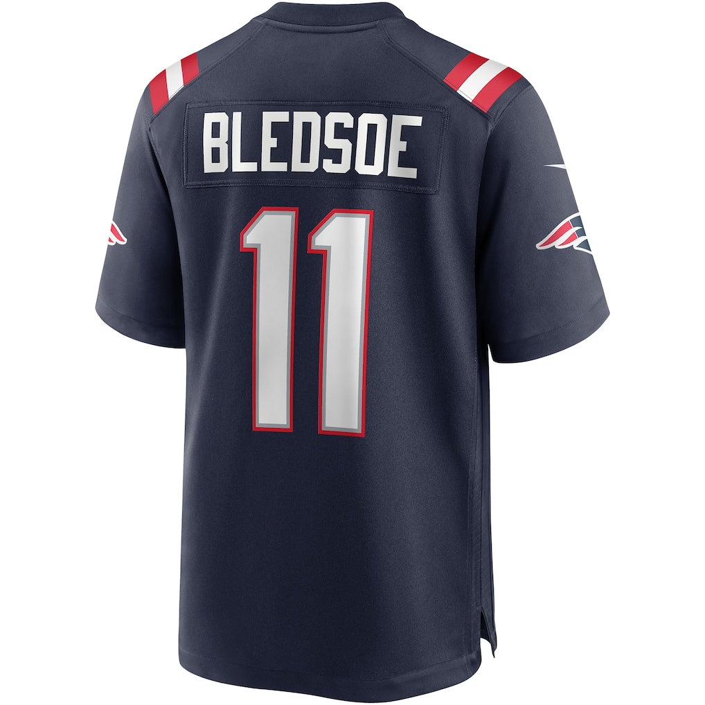 Ndoa NE.Patriots #11 Drew Bledsoe Navy Game Retired Player Jersey