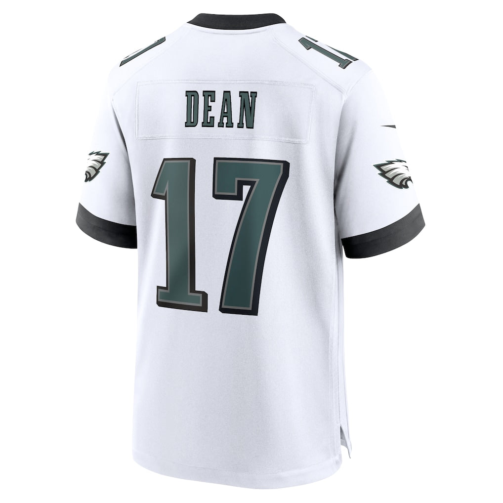 Ndoa P.Eagles #17 Nakobe Dean White Game Jersey