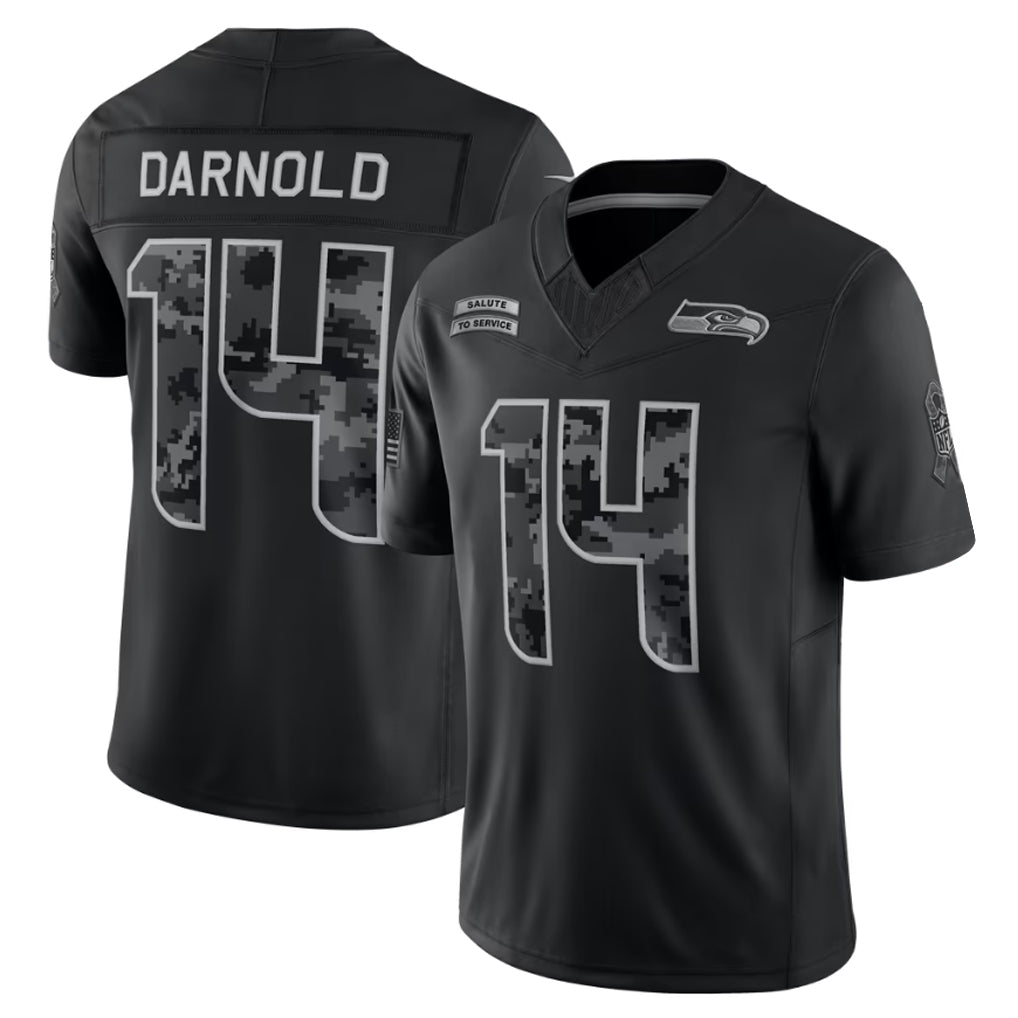 Ndoa S.Seahawks #14 Sam Darnold Player Black Limited 2026 Salute to Service Home Game Stitched Jerseys