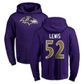 B.Ravens #52 Ray Lewis Player Purple Salute to Service Pullover Hoodie Ndoa Stitched Jerseys