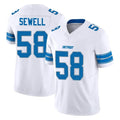 D.Lions #58 Penei Sewell Player White Limited Vapor F.U.S.E. Alternate Home Game Ndoa Stitched Jerseys