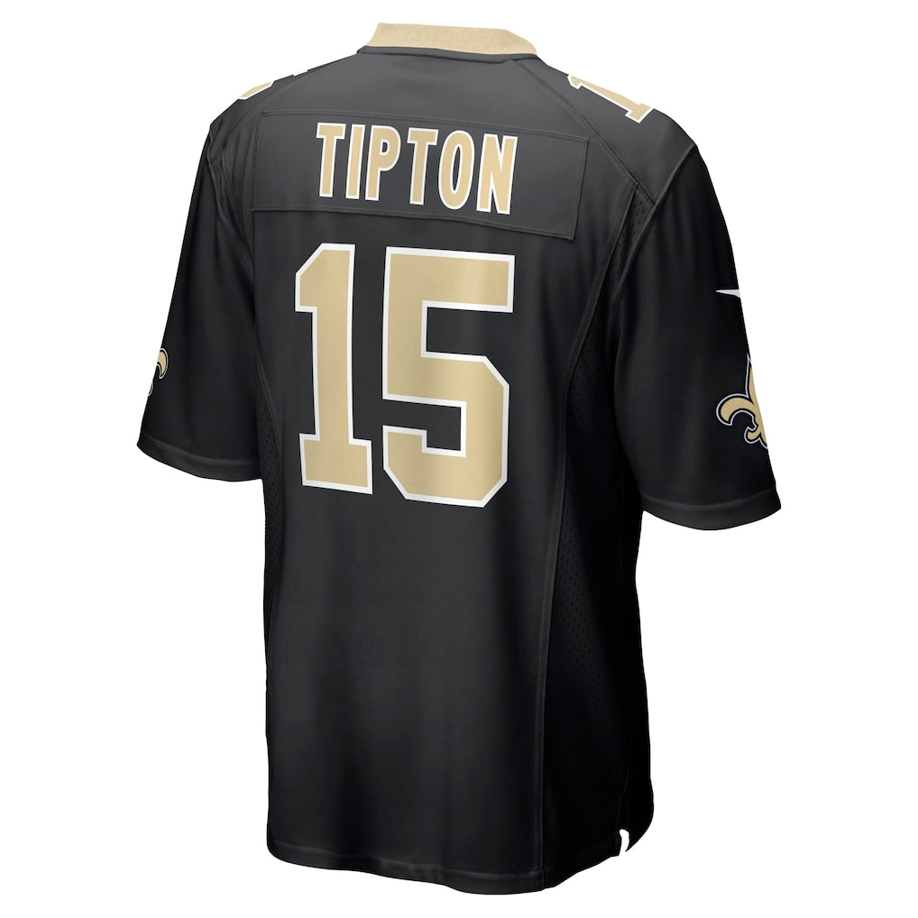 Ndoa NO.Saints #15 Mason Tipton Black Team Game Jersey
