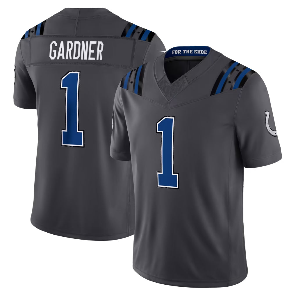 IN.Colts #1 Sauce Gardner Player Anthracite Limited 2026 Rivalries Collection Home Game Ndoa Stitched Jerseys