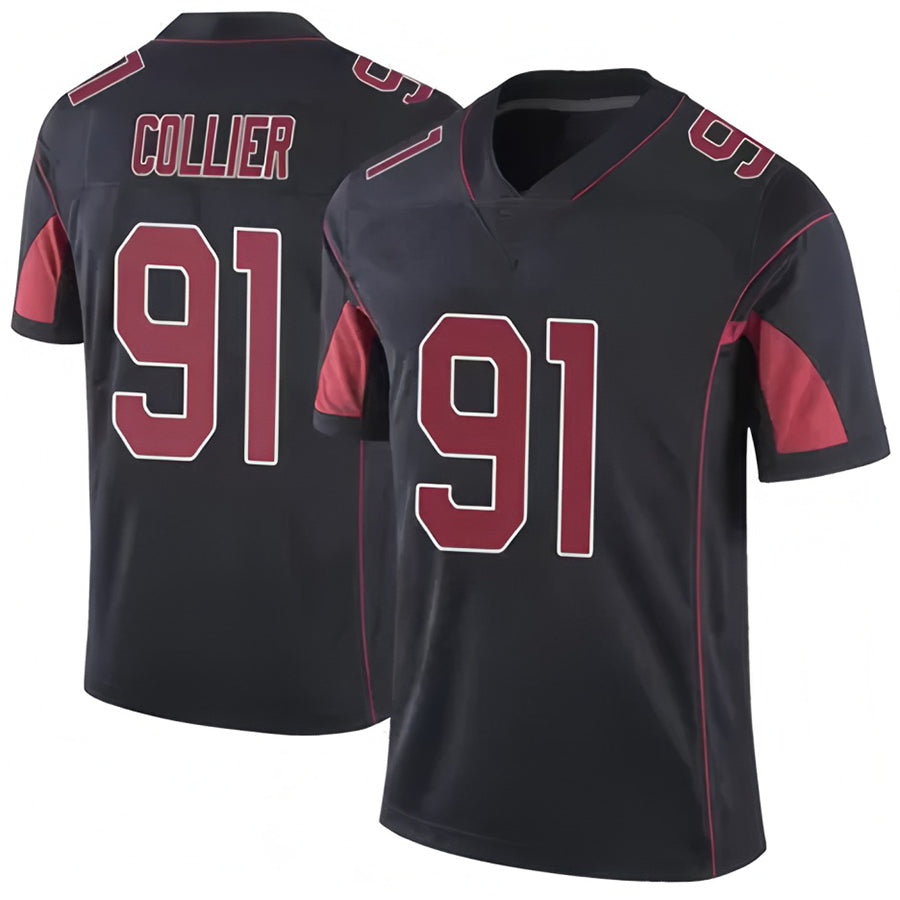 A.Cardinals #91 L.J. Collier Player Black Vapor Limited Elite Ndoa Stitched Jerseys
