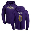 B.Ravens #0 Roquan Smith Player Purple Salute to Service Pullover Hoodie Ndoa Stitched Jerseys