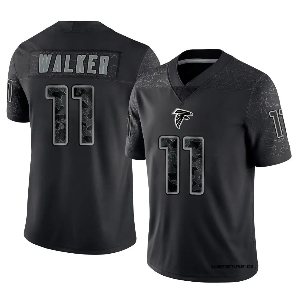 A.Falcons #11 Jalon Walker Player Black RFLCTV Limited Ndoa Stitched Jerseys