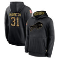 B.Bills #31 Maxwell Hairston Player Black Salute to Service Hoodies Hame Ndoa Stitched Jerseys