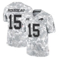 B.Bills #15 Greg Rousseau Player Arctic Camo Salute to Service Limited Game Ndoa Stitched Jerseys